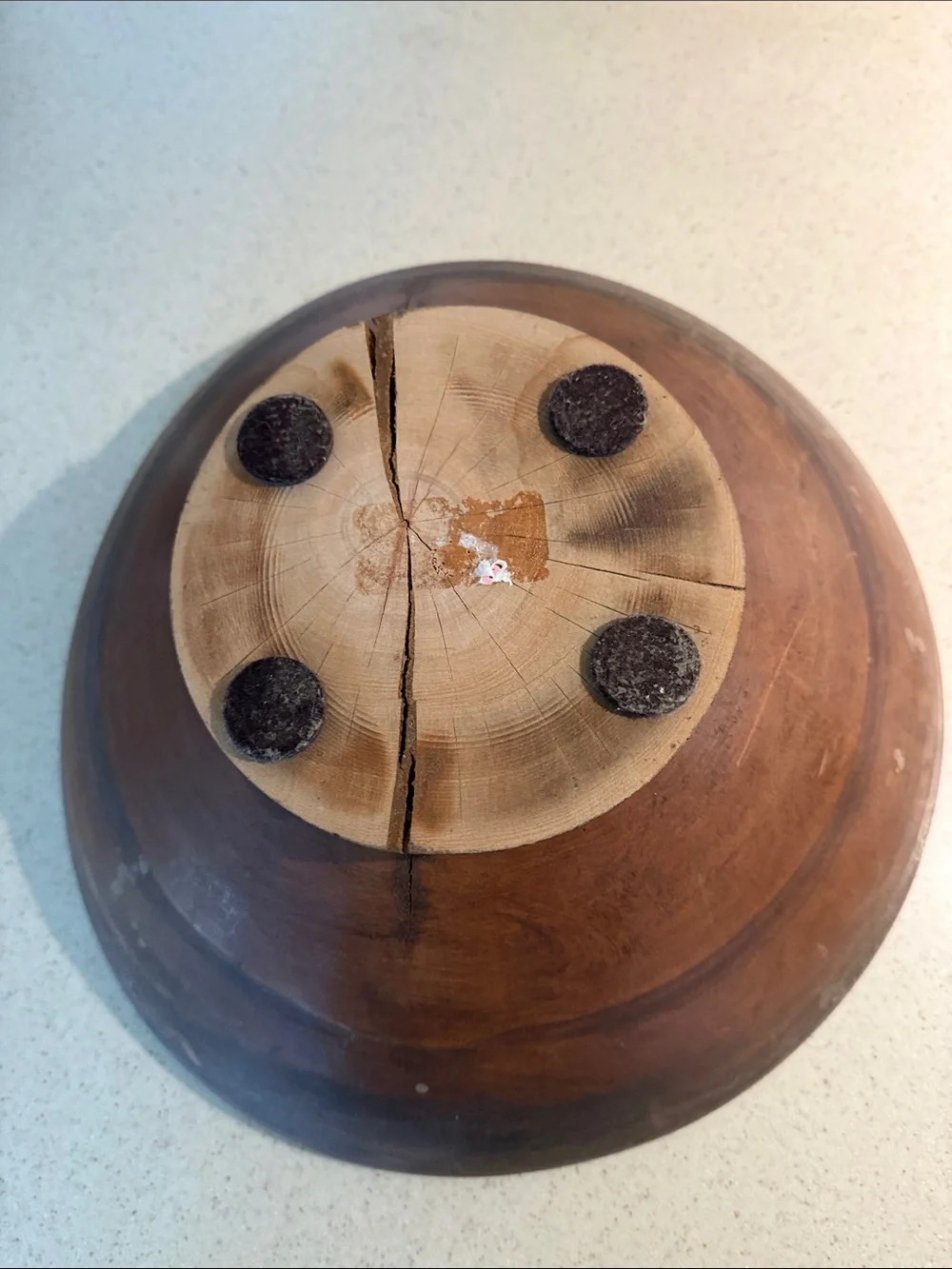 Wooden Decorative Serving Bowl in Warm Brown